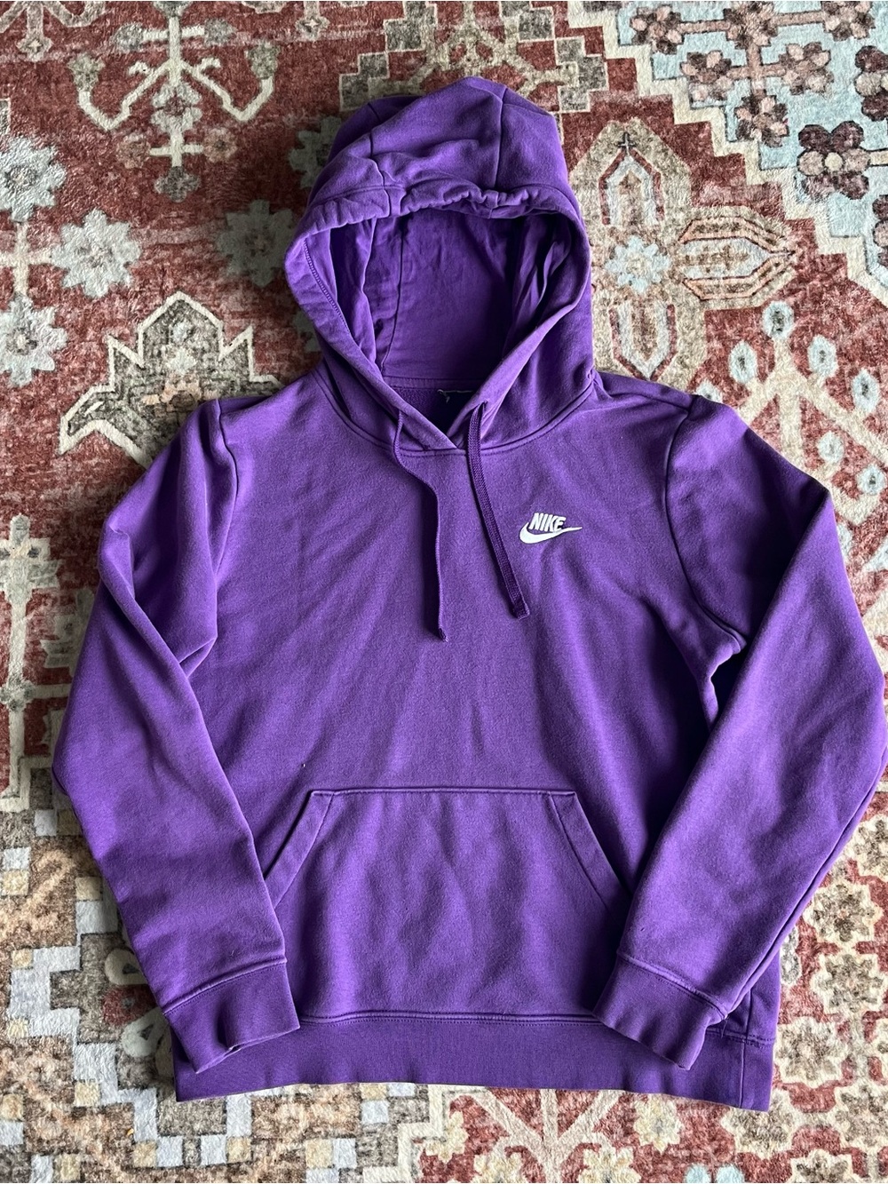 Nike Purple Hooded Sweatshirt with White Logo